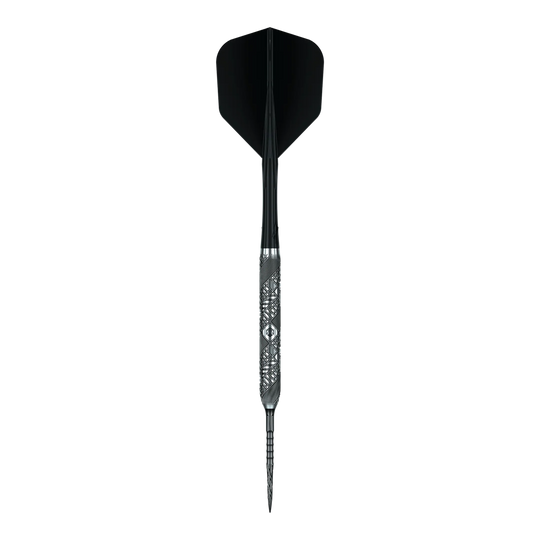 Caliburn Halo H3 steel darts - 21.5g Das Bild zeigt die Caliburn Halo H3 Steeldarts - 21,5g. Dies sind klassische Steeldarts mit silbernem Design.