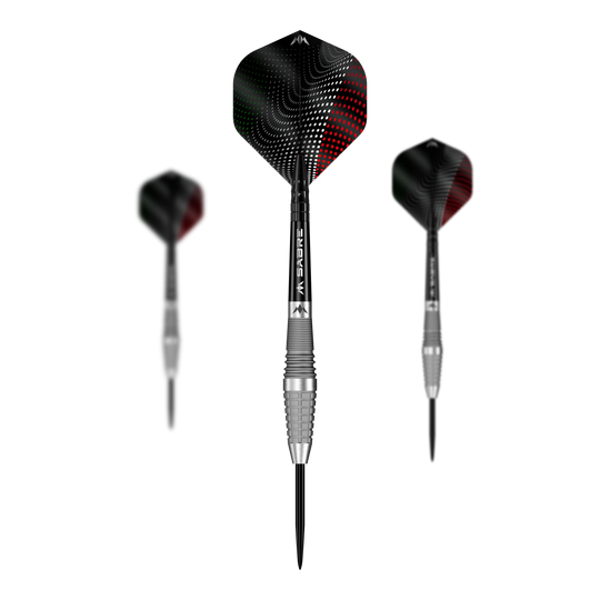 Mission Michele Turetta Sandblasted Steel Darts - 23g Mission Michele Turetta Sandblasted Steeldarts - 23g im Set dargestellt. Das Bild zeigt mehrere Dartpfeile als Produktset mit sandgestrahlter Optik.