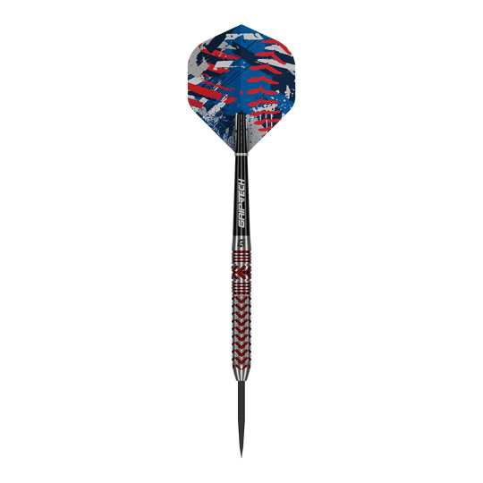 Auf dem Bild sind GOAT Curveball Steeldarts zu sehen. Die Darts sind detailliert abgebildet.