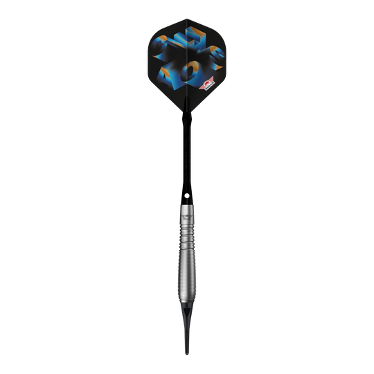 Bulls NL Chaos Blue Soft Darts - 19g Das Bild zeigt Bulls NL Chaos Blue Softdarts mit einem Gewicht von 19g. Die blauen Softdarts sind für Präzisionswürfe entwickelt.