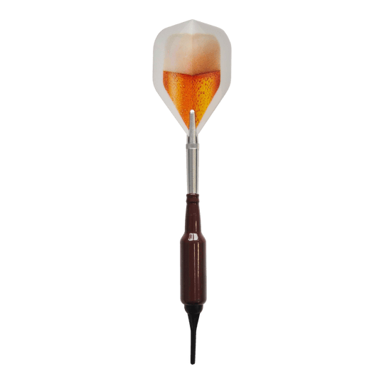 McDart Prost Beer Bottle Soft Darts with 100 Soft Dart Tips - 16.5 g Gezeigt werden die McDart Prost Bierflaschen Softdarts mit 100 Softdartspitzen, 16,5 g. Die Softdarts kombinieren Spaß und Funktion für Dartliebhaber.