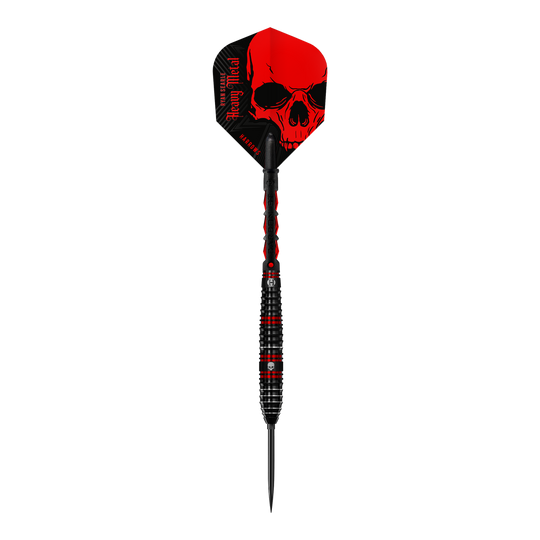 Hier sieht man einen Harrows Ryan Searle 90% Steeldarts Quick Point Steeldart. Er eignet sich für professionelle Dartspieler.