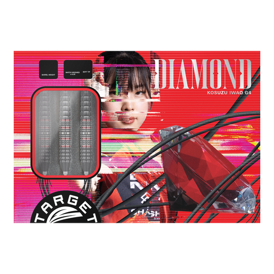 Target Japan Prime Series Diamond Kosuzu Iwao GEN4 Swiss Point Steeldarts Abgebildet sind die Target Japan Prime Series Diamond Kosuzu Iwao GEN4 Swiss Point Steeldarts. Diese Darts zeichnen sich durch ein elegantes Design und präzise Verarbeitung aus.