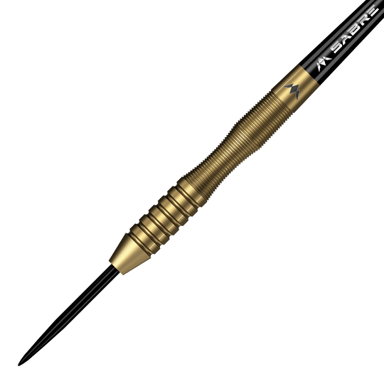 Mission Viktor Tingstrom Gold Steel Darts - 22g Mission Viktor Tingstrom Gold Steeldarts - 22g, das Produkt aus einer anderen Perspektive. Die goldenen Steeldarts sind detailliert abgebildet.