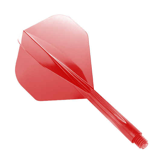 Condor Ax Red Flight System Standard Auf dem Bild ist ein roter Dart-Flight mit integriertem Schaft zu sehen. Es handelt sich um das Produkt "Condor Axe Red Flight-System Standard".
