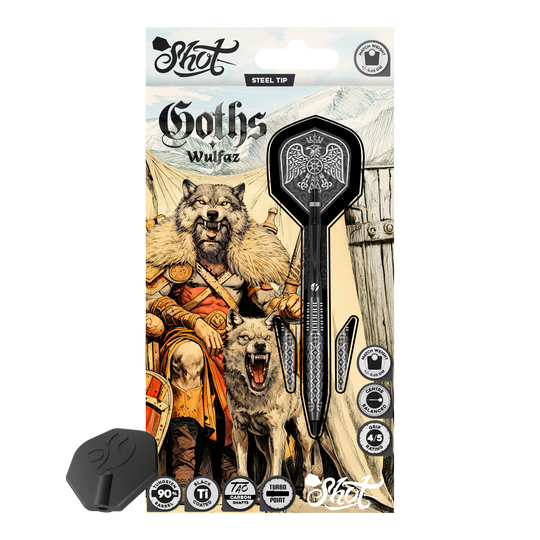 Shot Goths Wulfaz Turbo Point Steel Darts - 23g Shot Goths Wulfaz Turbo Point Steel Darts - 23g
