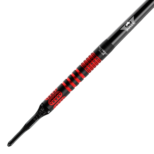 Bulls NL Stefan Bellmont 90 soft darts - 20g Abgebildet sind Bulls NL Stefan Bellmont 90 Softdarts mit 20 Gramm Gewicht. Sie sind für das Softdartspiel konzipiert.