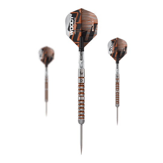 Harrow's Luke Woodhouse Series 3 Quick Point Steel Darts Das Bild zeigt Harrows Luke Woodhouse Series 3 Quick Point Steeldarts. Der Artikel ist ein Satz hochwertiger Steeldarts.