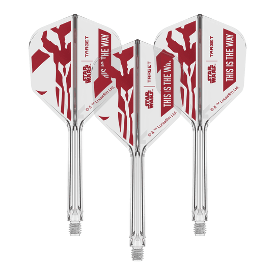 Target Star Wars K-Flex Set Mandalorian No6 Flights Zu sehen ist '410625_Target_StarWars_K-Flex_ThisIsTheWay_No6_Flights_33mm_2b'. Es handelt sich vermutlich um weitere 'This Is The Way' Dart-Flights.