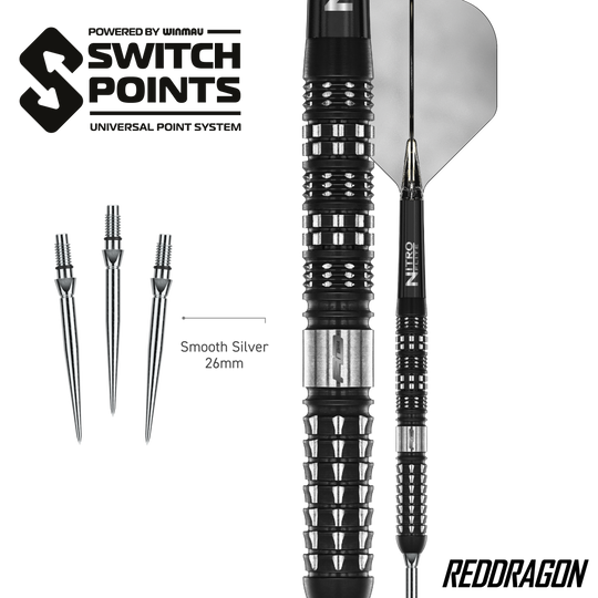 Red Dragon Recon Parallel Steeldarts Auf dem Bild sind die Red Dragon Recon Parallel Steeldarts zu sehen. Die Darts haben ein paralleles Barrel-Design für gleichmäßigen Griff.