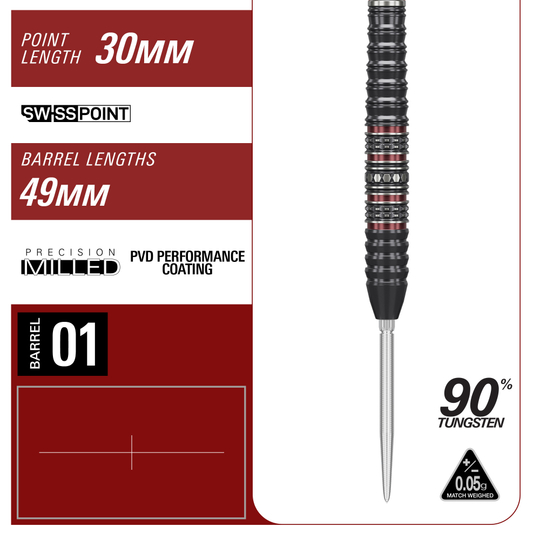 Das Bild zeigt die Target Japan Prime Series Diamond Kosuzu Iwao GEN4 Swiss Point Steeldarts. Diese Steeldarts sind speziell für hohe Präzision und Qualität gefertigt.