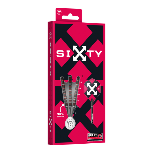 Bulls Sixty S2 steel darts Hier sind die Bulls Sixty S2 Steeldarts abgebildet. Die Steeldarts haben ein schlankes Design und eignen sich für professionelle Spieler.