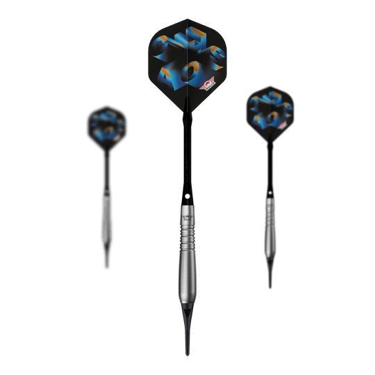 Bulls NL Chaos Blue Soft Darts - 19g Abgebildet ist ein Set Bulls NL Chaos Blue Softdarts mit 19g. Die Softdarts sind blau und werden als komplettes Set präsentiert.