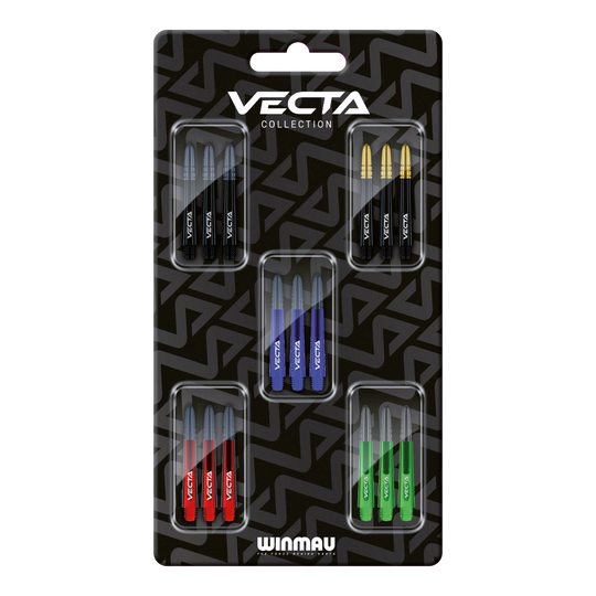 Winmau Vecta Shaft Collection Abgebildet ist die Winmau Vecta Shaft Collection. Diese Produkte sind hochwertige Dartschäfte.