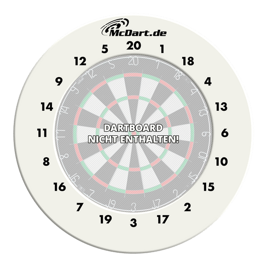 McDart HD Zahlen Surround Das Bild zeigt ein weißes Dartboard-Surround. Es handelt sich um das Produkt aus dem Dateinamen: DBS-HD-weiss McDart HD Zahlen Surround Weiß.