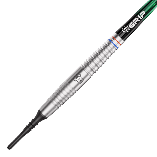 Bulls Danny Jansen soft darts - 20g Die Abbildung zeigt die Bulls Danny Jansen Softdarts mit einem Gewicht von 20g. Diese Dartpfeile sind für das Softdartspiel konzipiert.