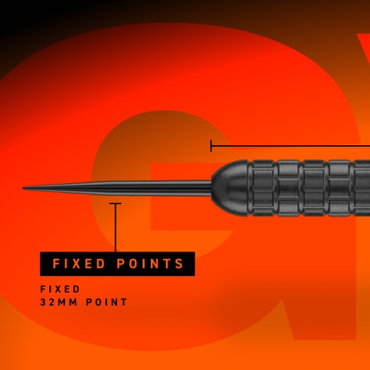 Auf dem Bild ist Winmau Gian Van Veen Core Brass Steeldarts mit 21 Gramm abgebildet. Der Fokus liegt auf der Detailansicht des Dartpfeils.