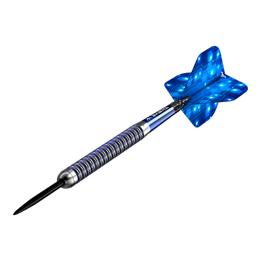 Mission ION Blue Silver steel darts Mission ION Blue Silver Steeldarts werden präsentiert. Die Darts haben ein auffälliges blau-silbernes Design.