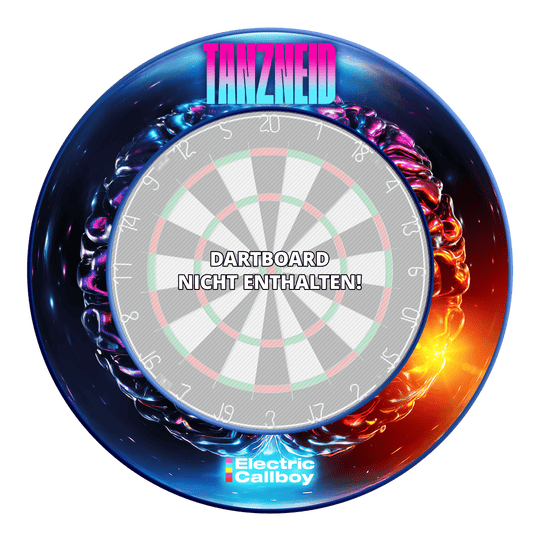 Electric Callboy Tanzneid Album Version Dartboard Surround - Blue Zu sehen ist das Electric Callboy Tanzneid Album Version Dartboard Surround - Blau. Es ist eine runde Dartboard-Umrandung.