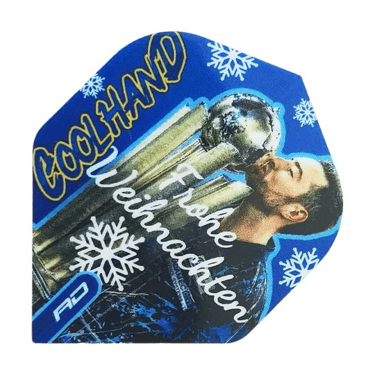 Zu sehen ist das Produkt WF-16_Red_Dragon_Luke_Humphries_Frohe_Weihnachten_Standard_Flights_1. Diese Dart-Flights zeigen ein festliches, weihnachtliches Muster.