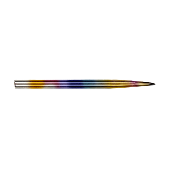 BU57615_BullsNL_Rainbow_Steeldartspitzen_38mm_2 Dies ist eine bunte Stahlspitze für Dartpfeile. Die Spitze zeigt einen Farbverlauf in Regenbogenfarben.
