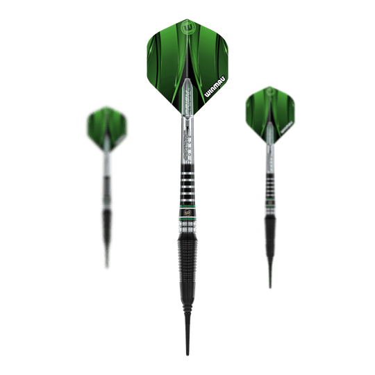 Winmau Sniper Black 2025 soft darts - 20g Das Produkt Winmau Sniper Black 2025 Softdarts - 20g ist mehrfach als Set zu sehen. Die Barrels sind schwarz.