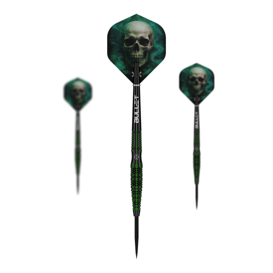 Bullet Poison steel darts Abgebildet ist das Produkt Bullet Poison Steeldarts. Die Steeldarts sind für das Dartspiel geeignet.