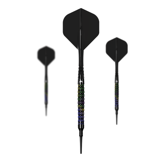 Mission Black Opal Soft Darts - 20g Mission Black Opal Softdarts - 20g im kompletten Set abgebildet. Das Set enthält alle Komponenten für das Dartspiel.