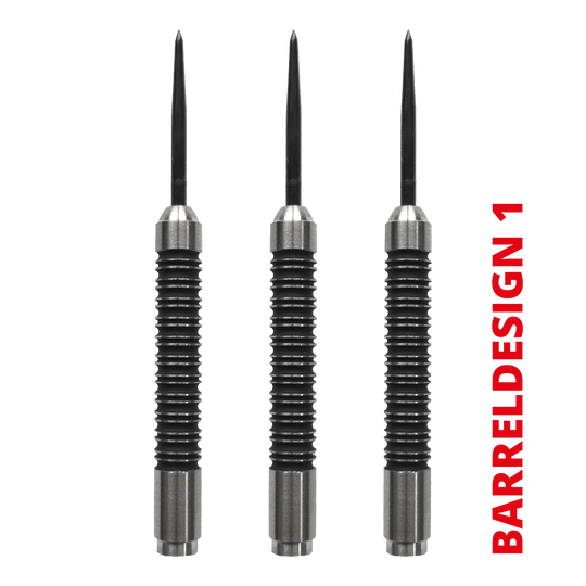 Super Grip 90 % Steeldart Barrels Das Bild zeigt ein Produkt namens MC500_SuperGrip_Steeldart_Barrels_V1. Es handelt sich um ein Bauteil für Steeldarts.