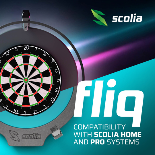 Das Bild zeigt die Scolia Fliq Kamera. Es ist eine Kamera, die speziell für das Dartspiel entwickelt wurde.