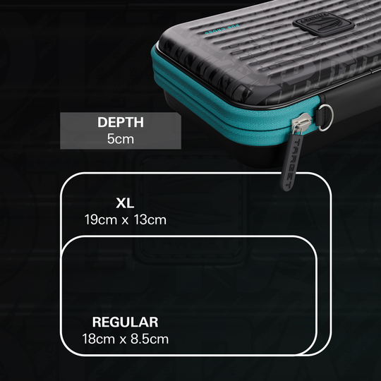 Abgebildet ist das Takoma XL Ghost Series Rob Cross Dartcase. Dieses Etui eignet sich ideal zur sicheren Aufbewahrung von Darts.