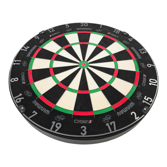 Winmau Blade 6 Triple Core 360 steel dartboard Abgebildet ist ein Dartboard. Das Bild zeigt das Modell '3060_Winmau_Blade_360_Steeldartboard_2_(1)'.