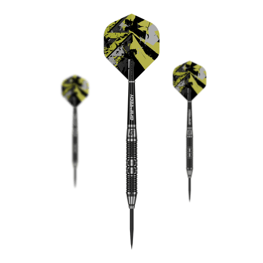 GOAT Dumbbell Steel Darts Auf dem Foto ist das Set GOAT Dumbbell Steeldarts zu sehen. Das Set enthält mehrere Steeldarts.