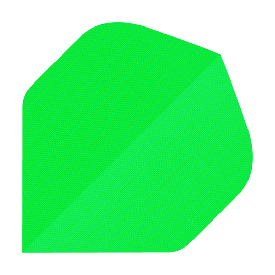 Nylon Fabric Flights N5 - Standard - Neon Green Das Bild zeigt einen Dartflight aus Nylonstoff in der Farbe Neongrün. Die Oberfläche hat eine feine, strukturierte Textur.