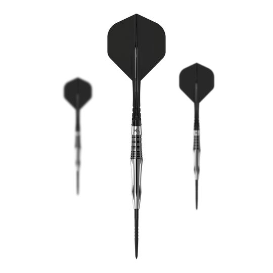 Mission Katana Steel Darts Auf dem Bild ist ein Set der Mission Katana Steeldarts abgebildet. Das Produkt besteht aus mehreren Steeldarts im Set.