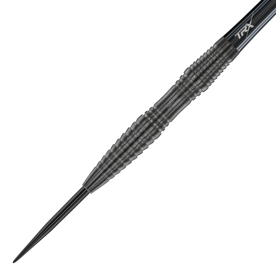 Red Dragon Seren 3 Onyx Steeldarts Das Bild zeigt einen Red Dragon Seren 3 Onyx Steeldart. Der Dartpfeil hat ein elegantes, schwarzes Design mit präzisen Rillen für besseren Halt.