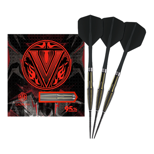 Caliburn V-Series V1 steel darts Hier ist das Produkt Caliburn V-Series V1 Steeldarts zu sehen. Sie bieten eine zuverlässige Leistung beim Dartspiel.