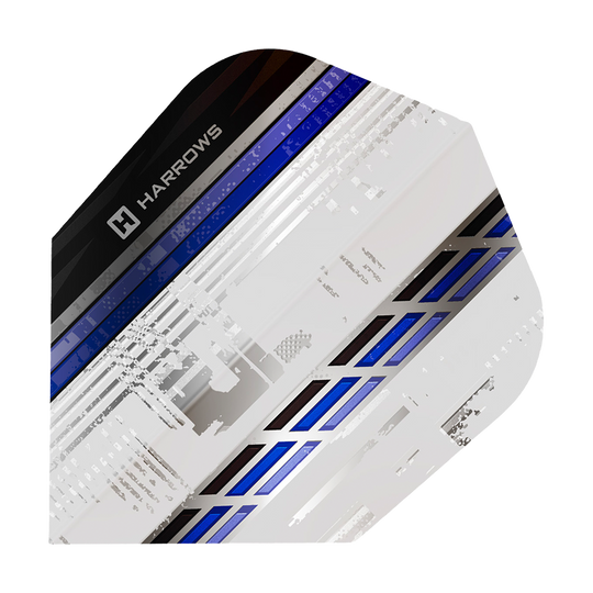 Harrows Sporty No6 Flights in Blau sind abgebildet. Die typische Form für Dart-Flights ist zu erkennen.