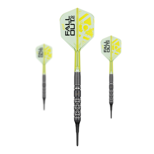 Target Luke Littler Nuke Fallout Soft Darts - 19g Abgebildet ist ein Set der Target Luke Littler Nuke Fallout Softdarts - 19g. Diese Softdarts sind speziell für den modernen Dartsport entwickelt.