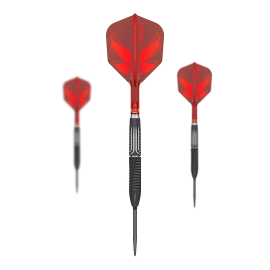 Target Shift Swiss Point Steel Darts Zu sehen sind die Target Shift Swiss Point Steeldarts. Das Set ist komplett dargestellt.