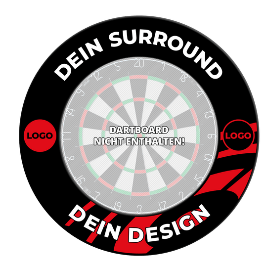 Dartboard surround with your design Ein Bild mit dem Namen MSF-Schwarz_Dartboard_Surround_Wunschdruck_Schwarz_3. Es zeigt vermutlich eine weitere Ansicht eines schwarzen Dartboard-Surrounds mit Wunschdruck.