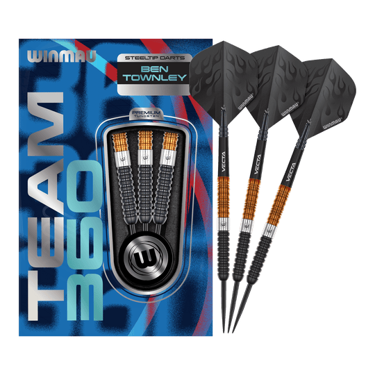 Winmau Team 360 Ben Townley Steeldarts - 23g Das Produkt Winmau Team 360 Ben Townley Steeldarts - 23g ist hier komplett dargestellt. Diese Steeldarts sind langlebig und vielseitig einsetzbar.