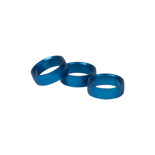 11-646-Target-Slot-Lock-Ringe-BlauAozFMUa3B36jd Das Bild zeigt drei blaue Ringe aus Metall. Diese Produkte heißen "Target Slot Lock Ringe".