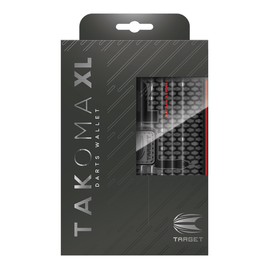 Takoma XL Ghost Series Nathan Aspinall dart case Das Takoma XL Ghost Series Nathan Aspinall Dartcase ist auf diesem Bild zu sehen. Diese Darttasche schützt Dartpfeile und Zubehör während des Transports.