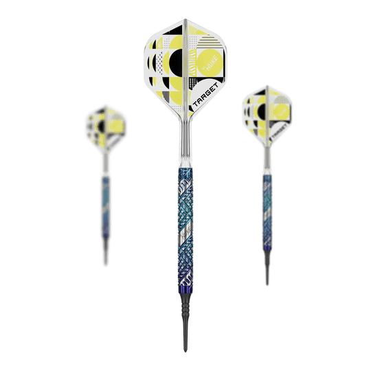 Target Luke Littler Edge Soft Darts - 19g Das Foto zeigt ein Set der Target Luke Littler Edge Softdarts - 19g. Das Set beinhaltet mehrere Darts für den direkten Einsatz.