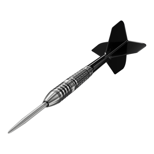 Target Japan Black Marque Lumiere GEN3 steel darts Das Bild zeigt den Target Japan Black Marque Lumiere GEN3 Steeldart. Der Dartpfeil ist schwarz-silber und hat ein modernes, hochwertiges Design.