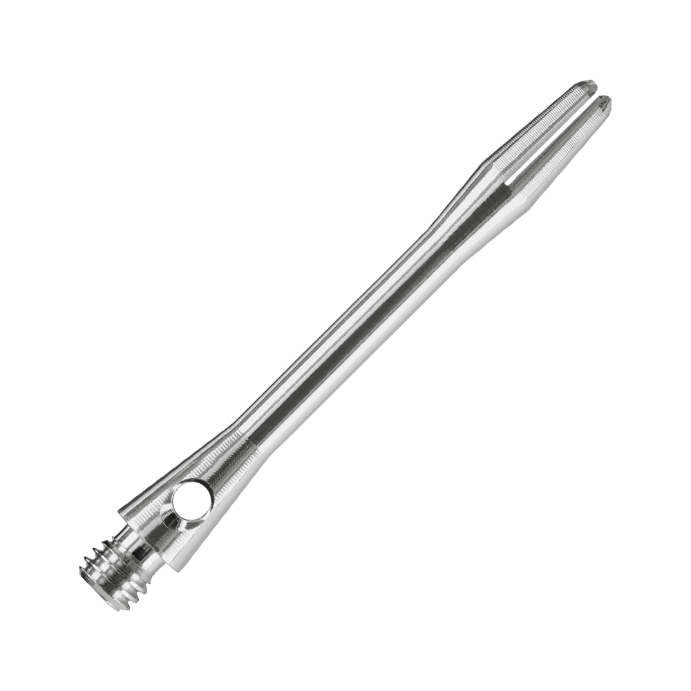 HR370_Harrows_Keramic_Shafts_Gun_Metal_41mm_2 Das Bild zeigt einen Harrows Keramic Shaft in der Farbe Gun Metal. Es handelt sich um einen glatten, metallischen Dartshaft mit Schraubgewinde.